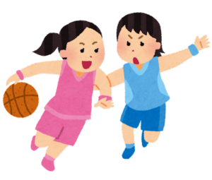 バスケットボールをする女の子たち