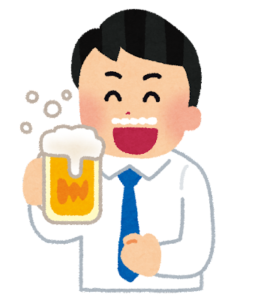 ビールを飲む男性